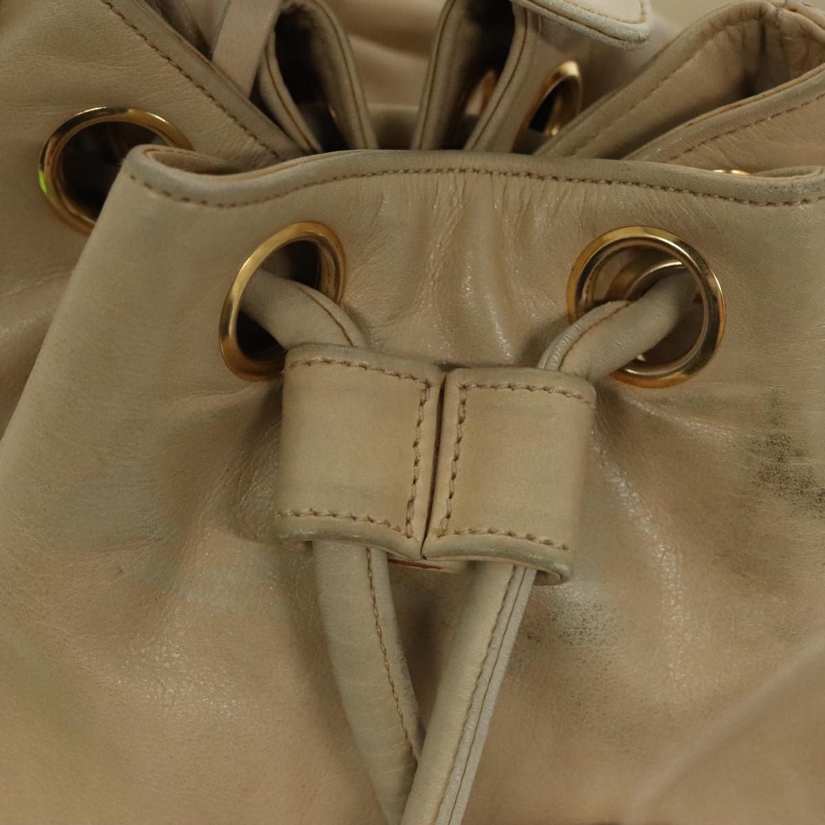 CHANEL Chain Shoulder Bag Lamb Skin Beige Gold CC bs20240