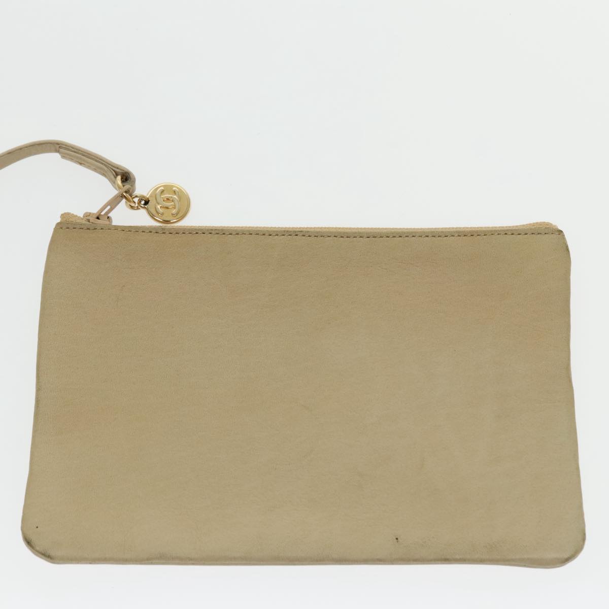 CHANEL Chain Shoulder Bag Lamb Skin Beige Gold CC bs20240