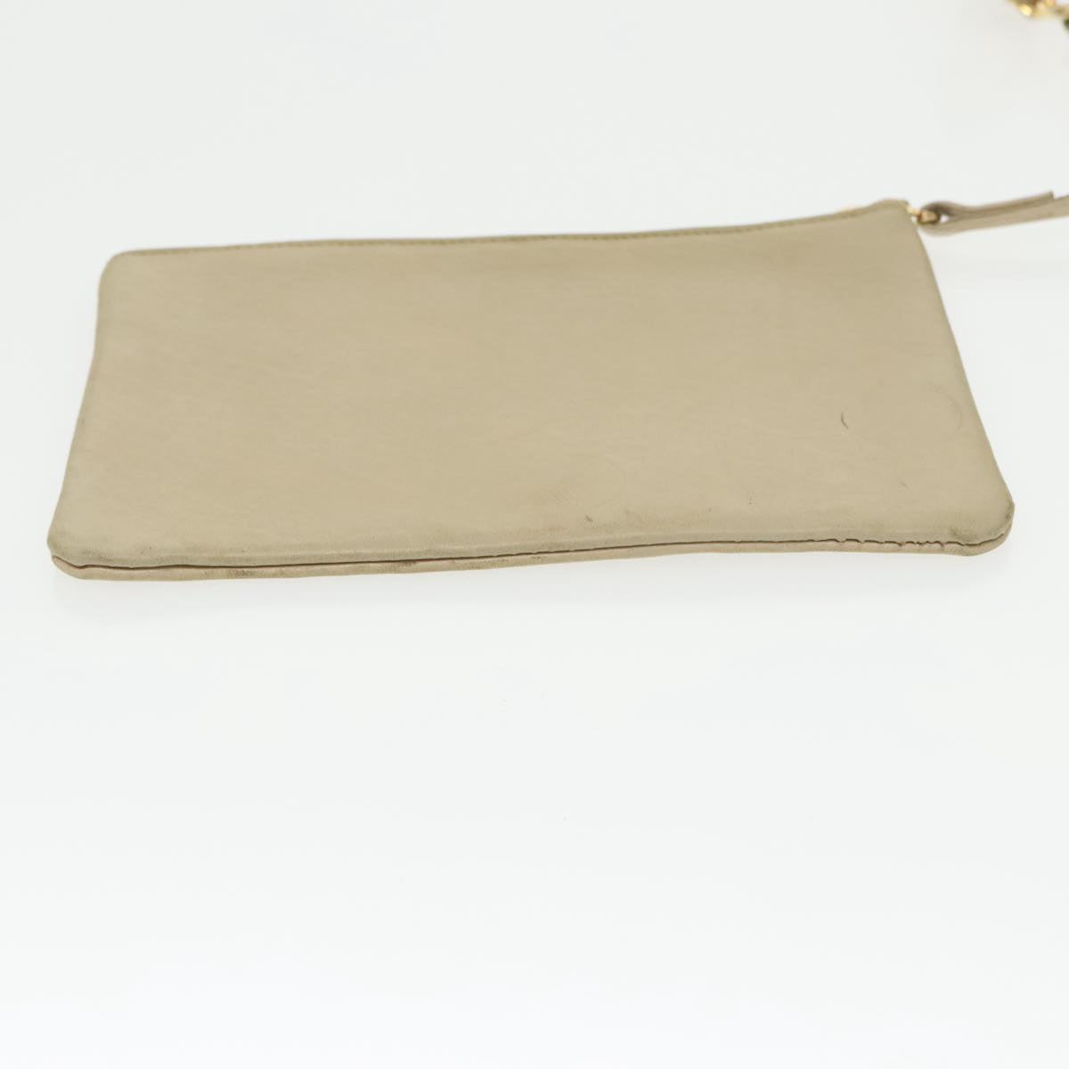 CHANEL Chain Shoulder Bag Lamb Skin Beige Gold CC bs20240