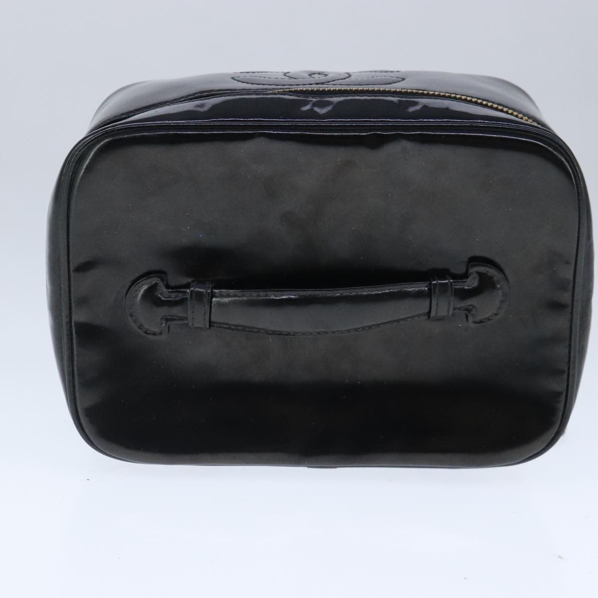 CHANEL Vanity Pouch Enamel Black Gold CC bs20306