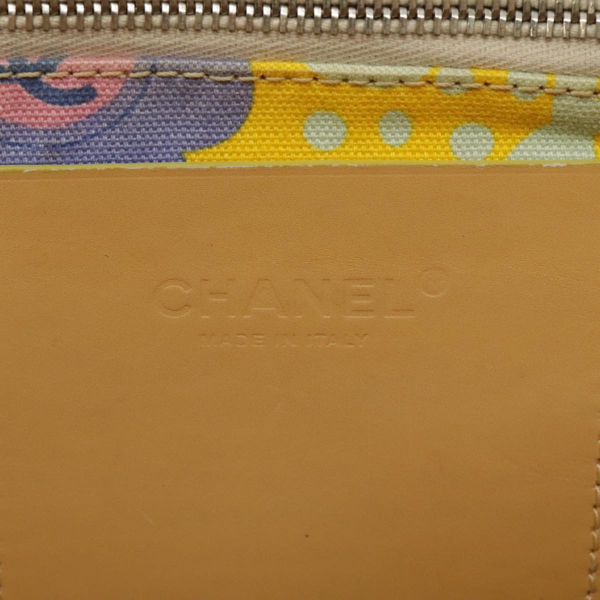CHANEL High Summer Tote Bag Canvas Yellow Silver CC bs20423
