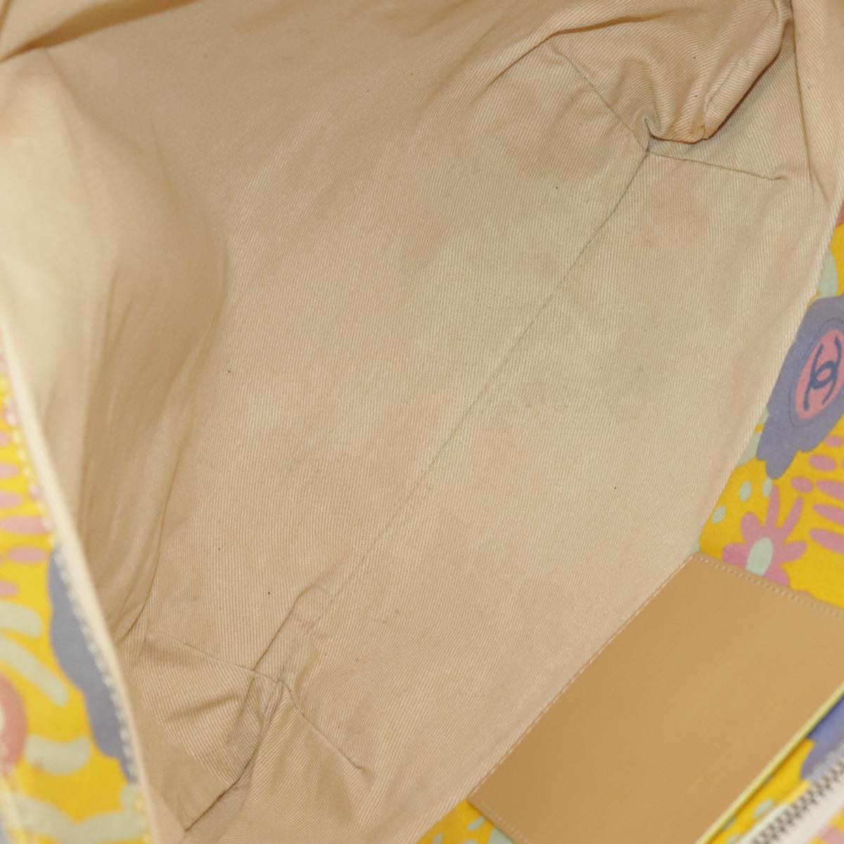 CHANEL High Summer Tote Bag Canvas Yellow Silver CC bs20423