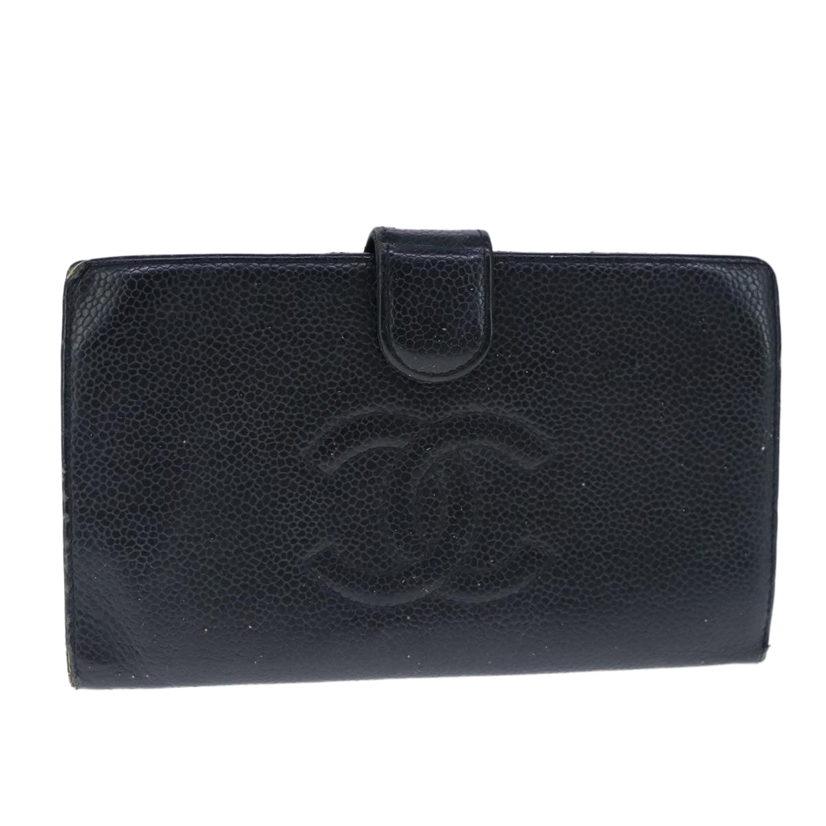CHANEL Wallet Caviar Skin Black CC bs20517