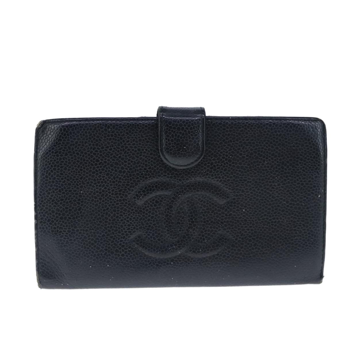 CHANEL Wallet Caviar Skin Black CC bs20517