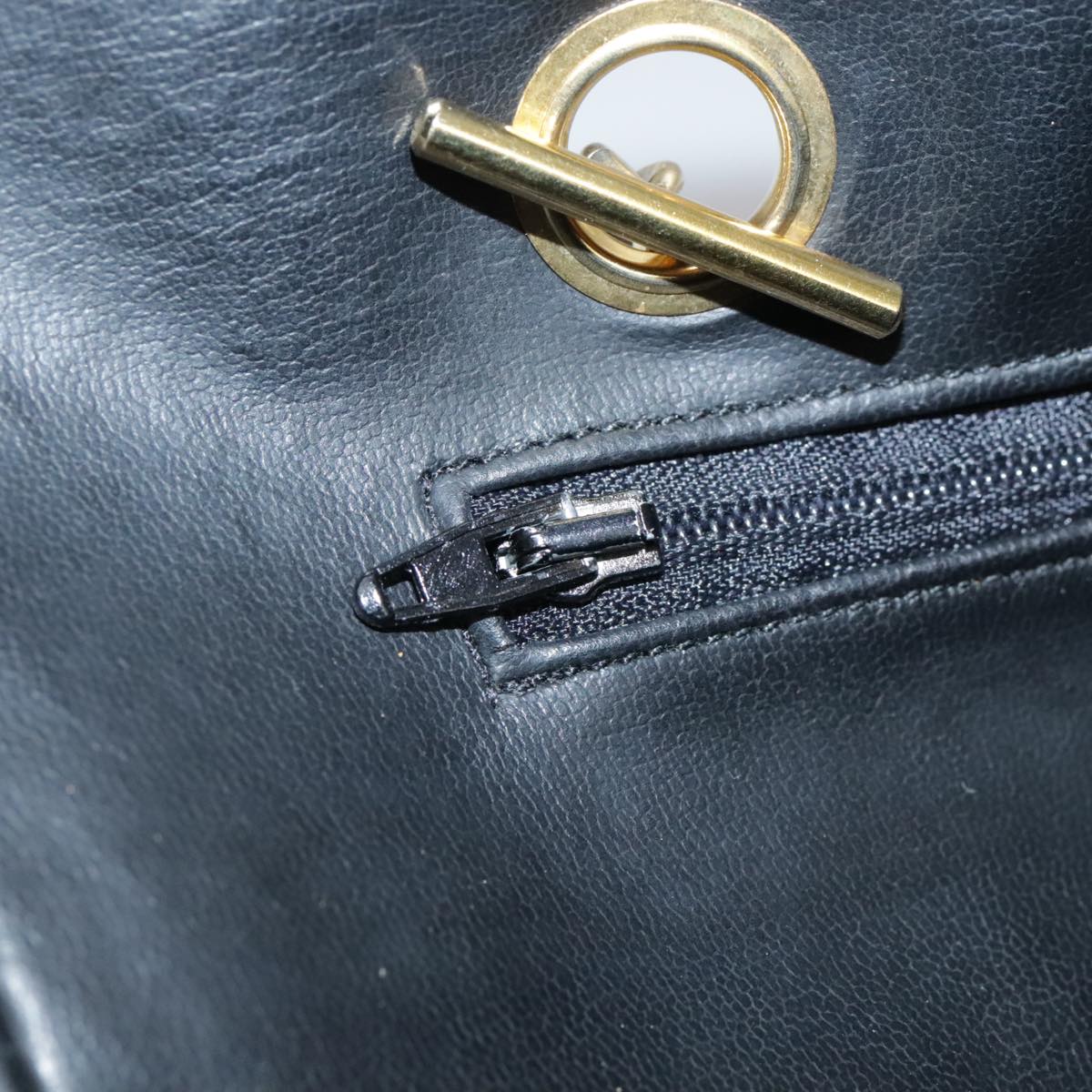 CHANEL Bicolore Chain Matelasse Shoulder Bag Lamb Skin Black CC bs20538