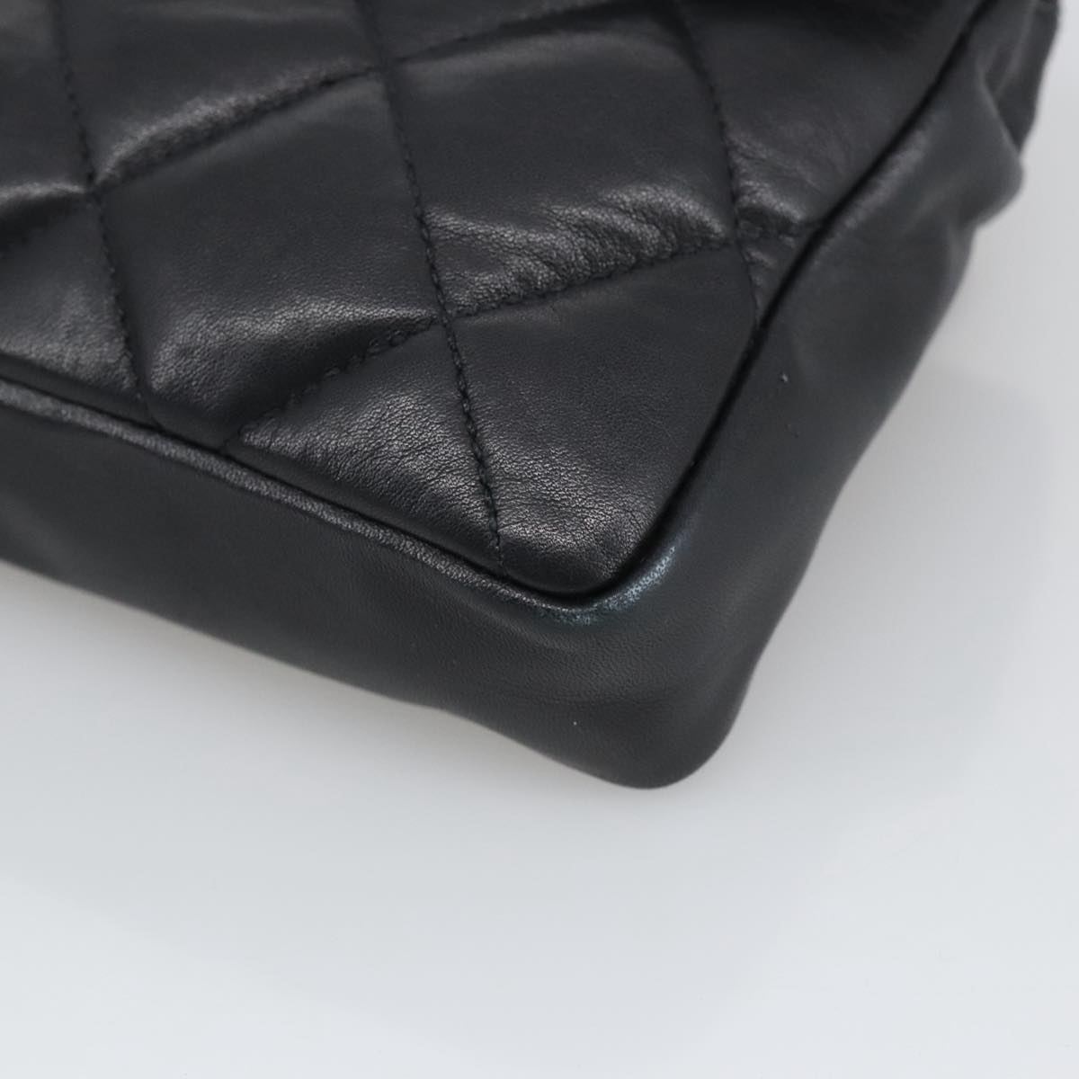 CHANEL Matelasse Chain Waist bag Lamb Skin Black Gold CC bs20727