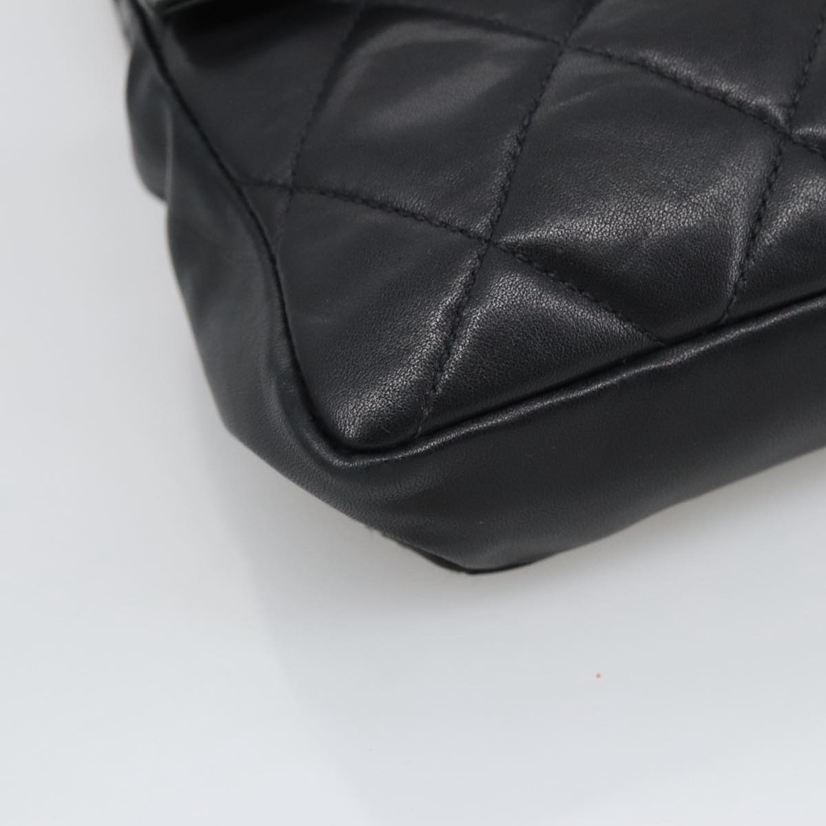 CHANEL Matelasse Chain Waist bag Lamb Skin Black Gold CC bs20727