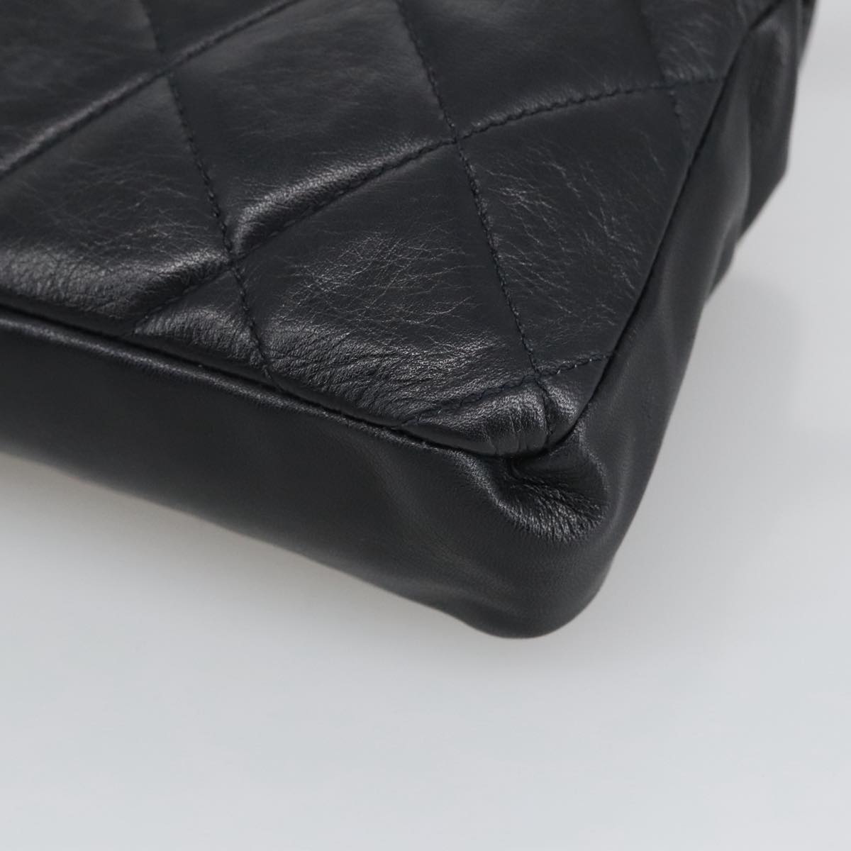 CHANEL Matelasse Chain Waist bag Lamb Skin Black Gold CC bs20727