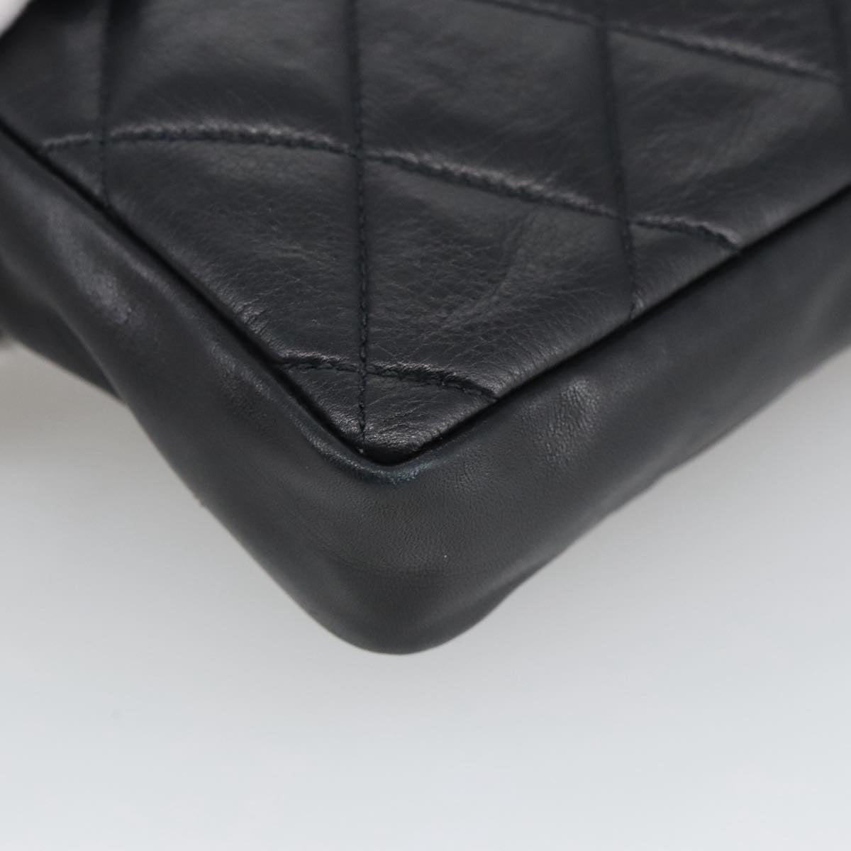 CHANEL Matelasse Chain Waist bag Lamb Skin Black Gold CC bs20727