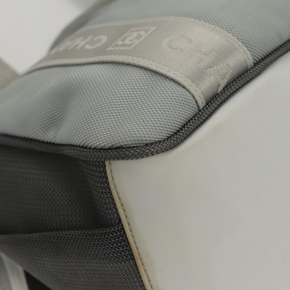 CHANEL Sports Tote Bag Nylon Light Gray CC bs20733