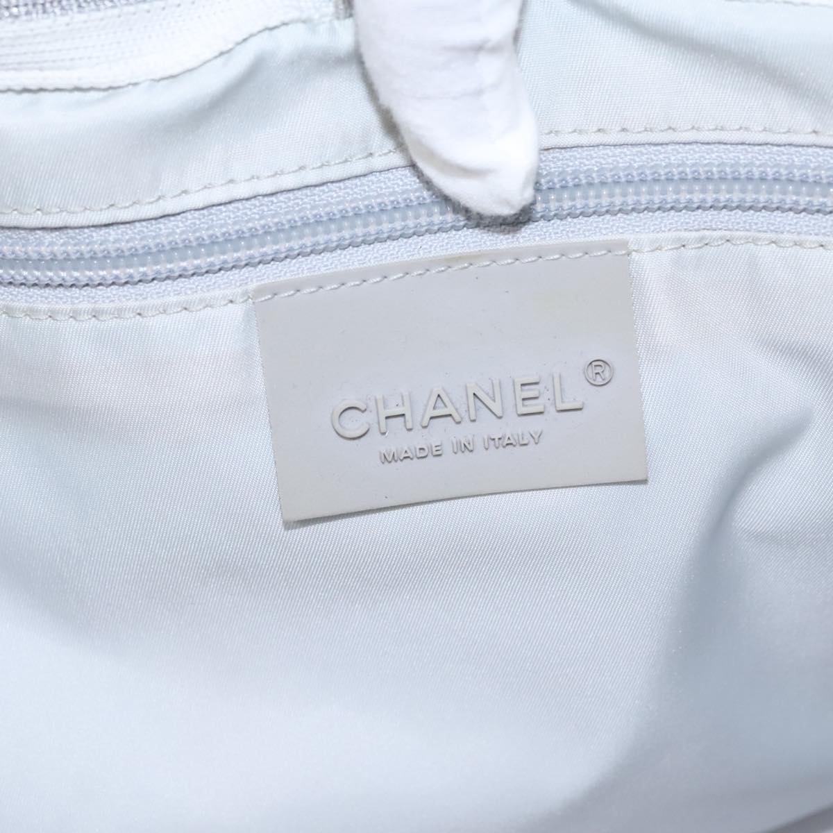 CHANEL Sports Tote Bag Nylon Light Gray CC bs20733
