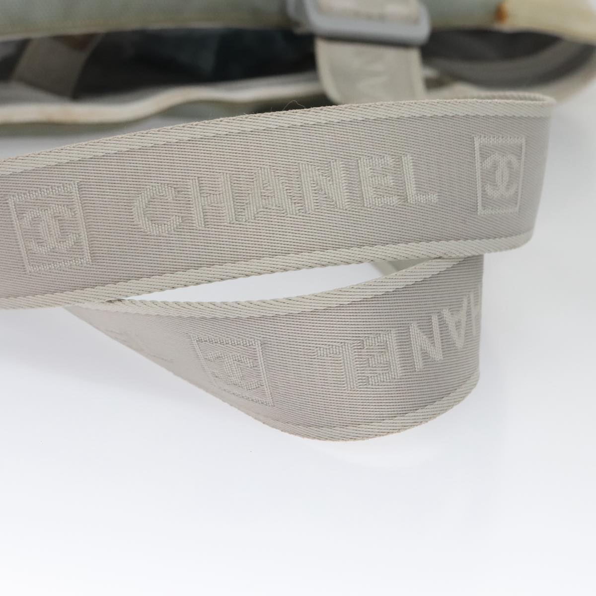 CHANEL Sports Tote Bag Nylon Light Gray CC bs20733