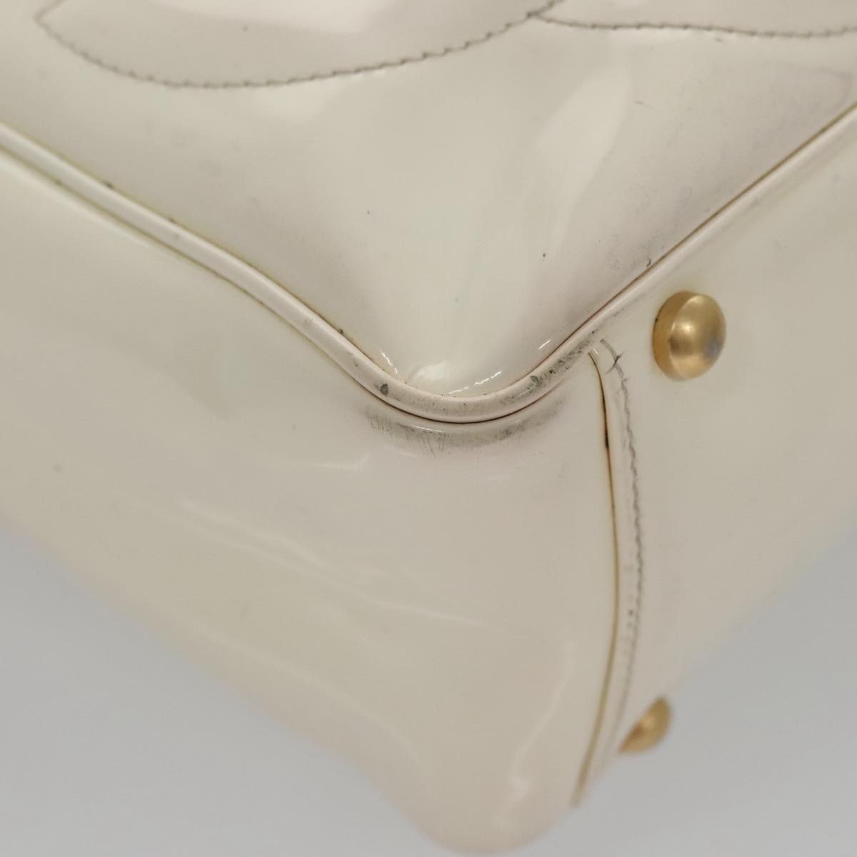 CHANEL Triple Coco Tote Bag Enamel White CC bs20805