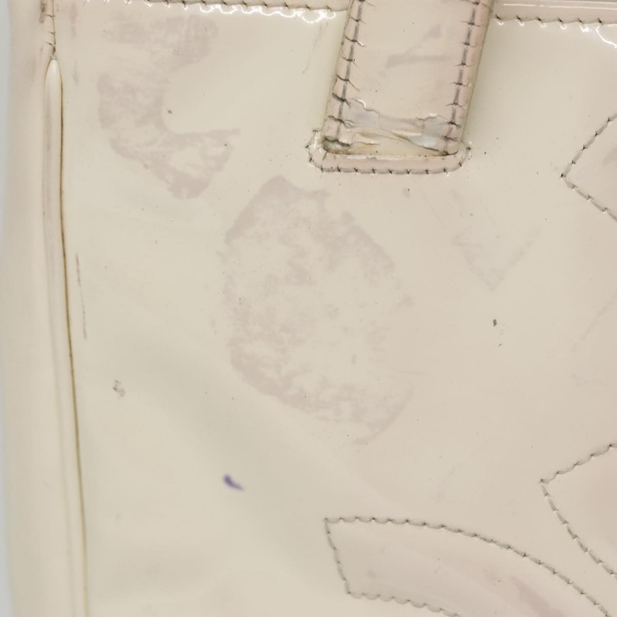 CHANEL Triple Coco Tote Bag Enamel White CC bs20805