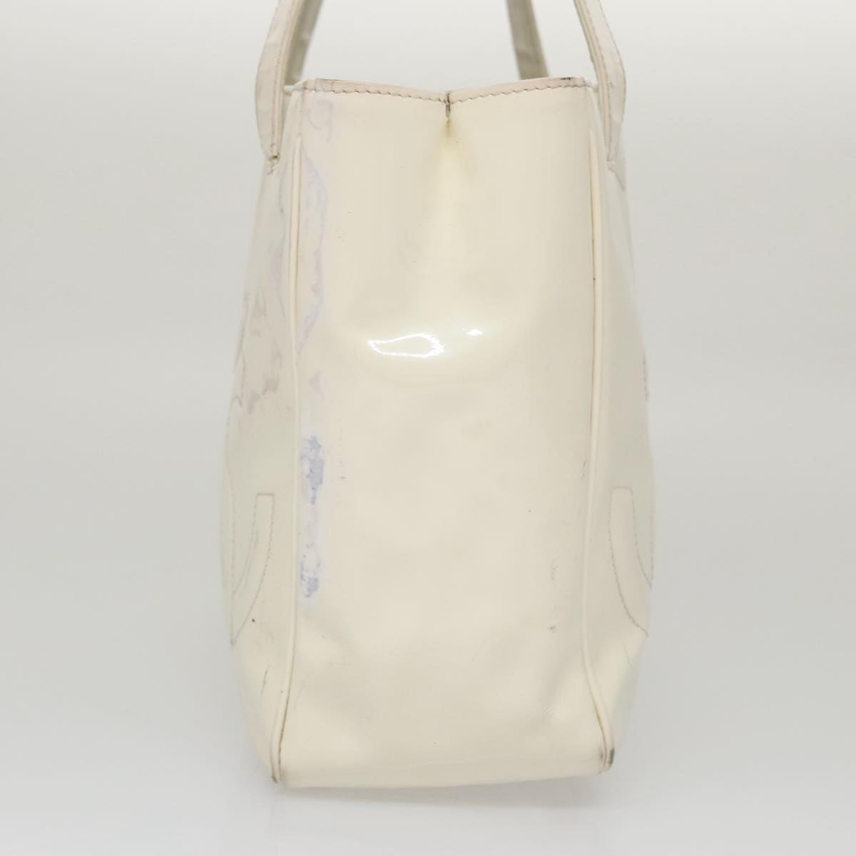 CHANEL Triple Coco Tote Bag Enamel White CC bs20805