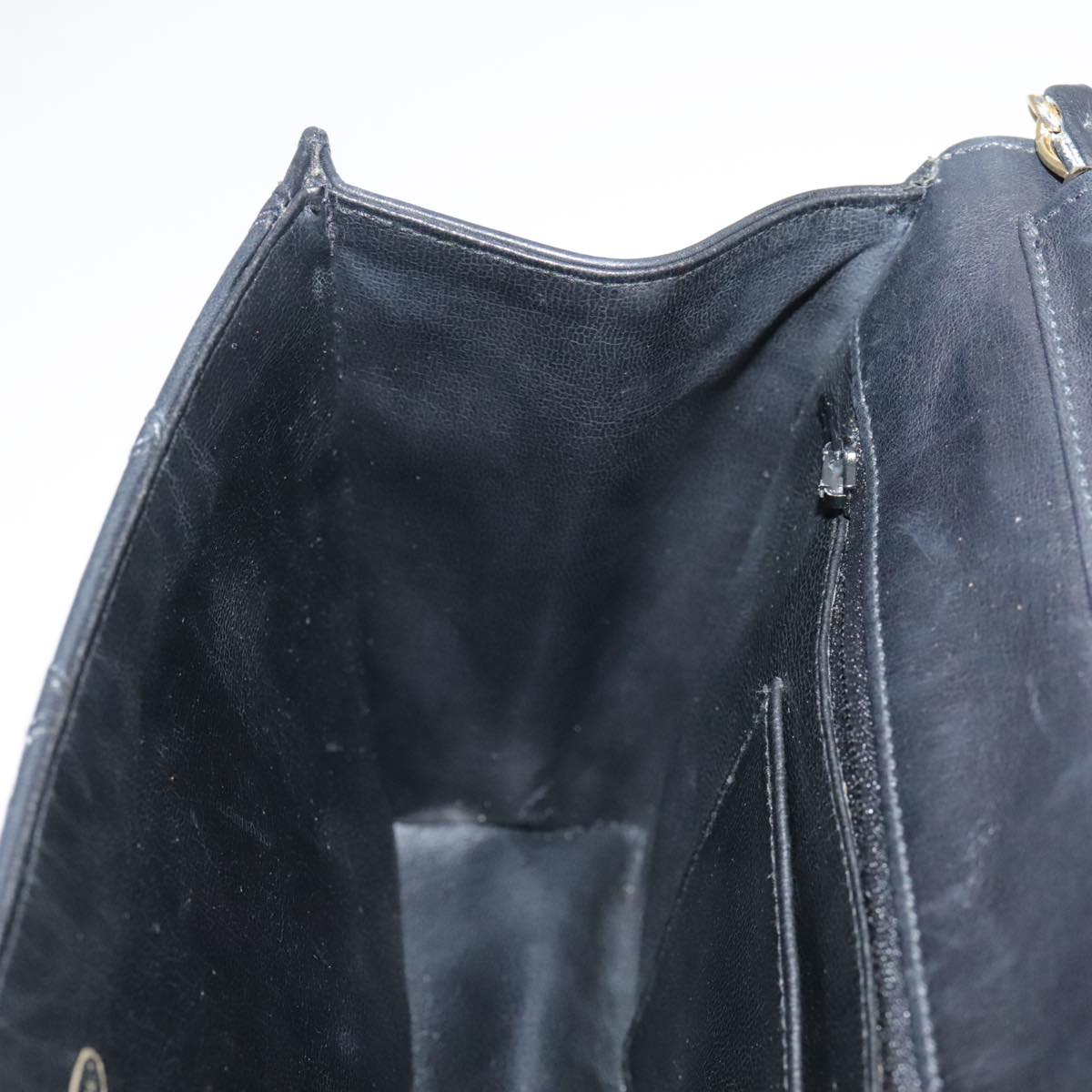 CHANEL Bicolore Chain Matelasse Bag Lamb Skin Black Gold CC bs20905