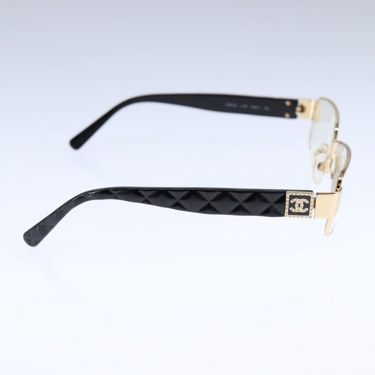 CHANEL Sunglasses Plastic Black Gold CC bs21028
