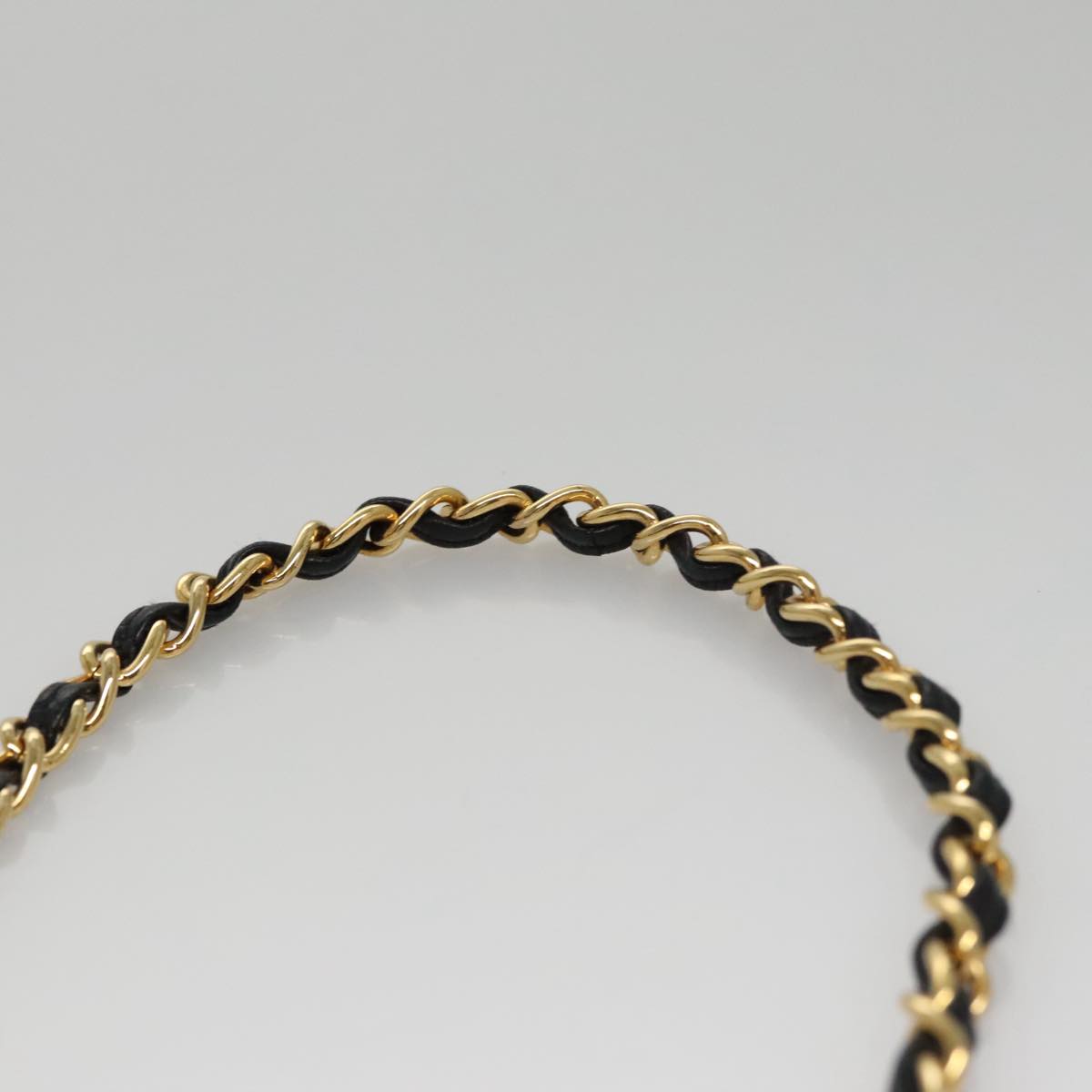 CHANEL Chain Matelasse Shoulder Bag Lamb Skin Gold Black CC bs21032