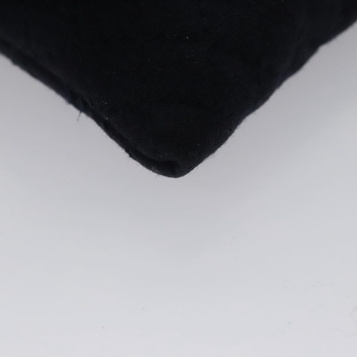 CHANEL Matelasse Chain Pouch Cotton Navy CC bs21038