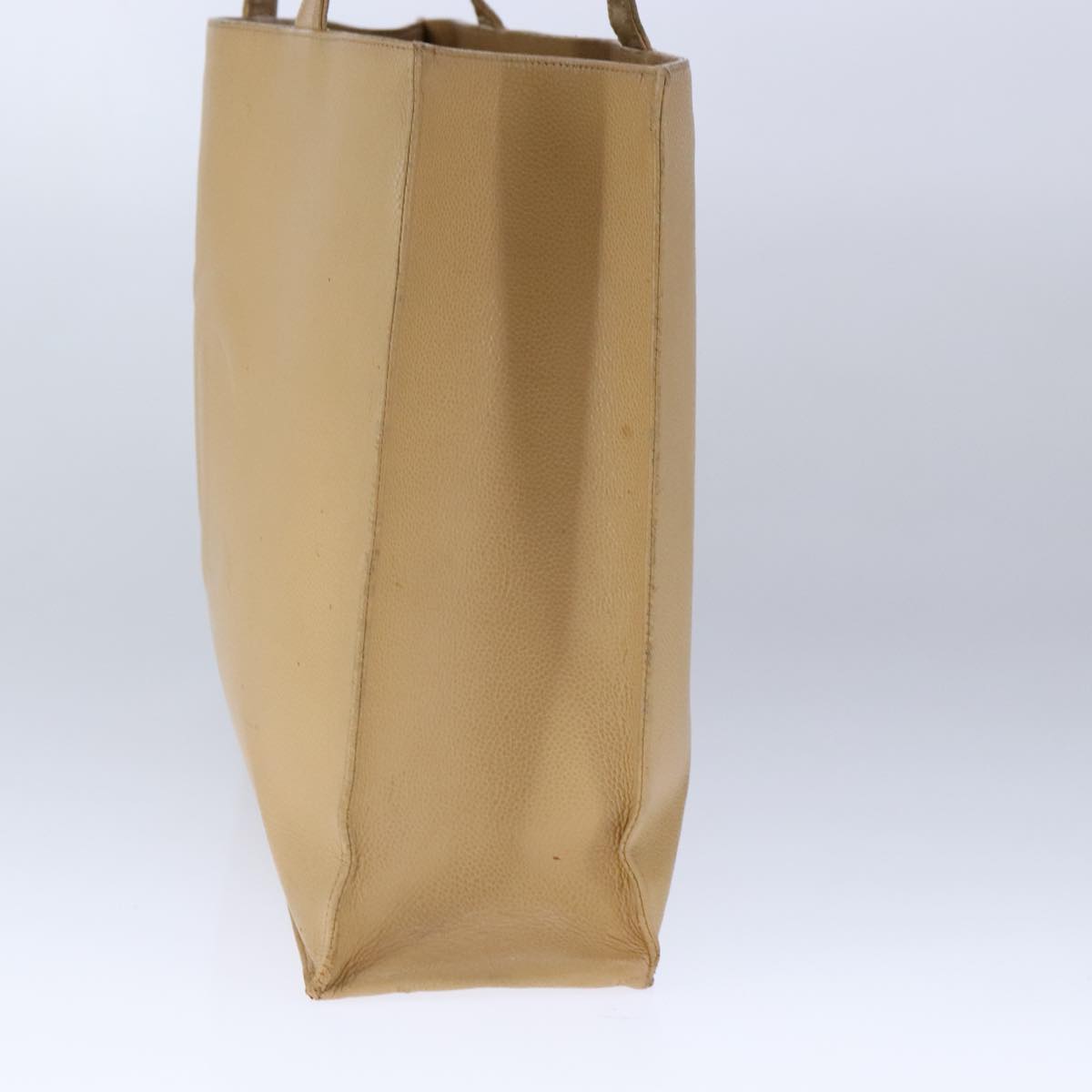 CHANEL Tote Bag Caviar Skin Beige Gold CC bs21315