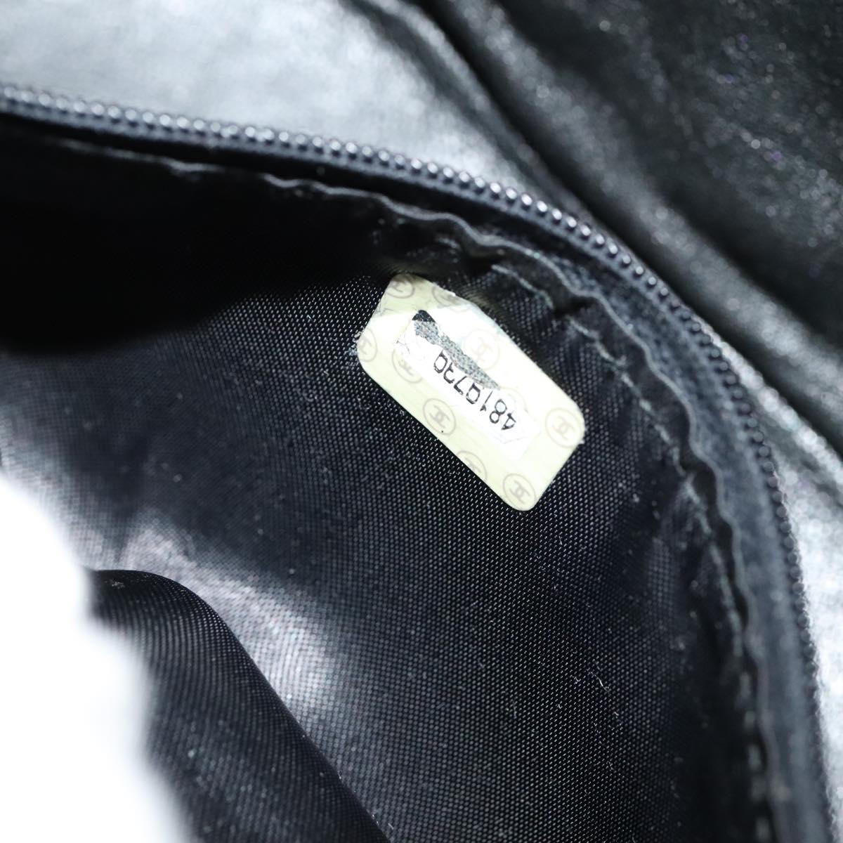 CHANEL Matelasse Shoulder Bag Lamb Skin Gold Black CC bs21318