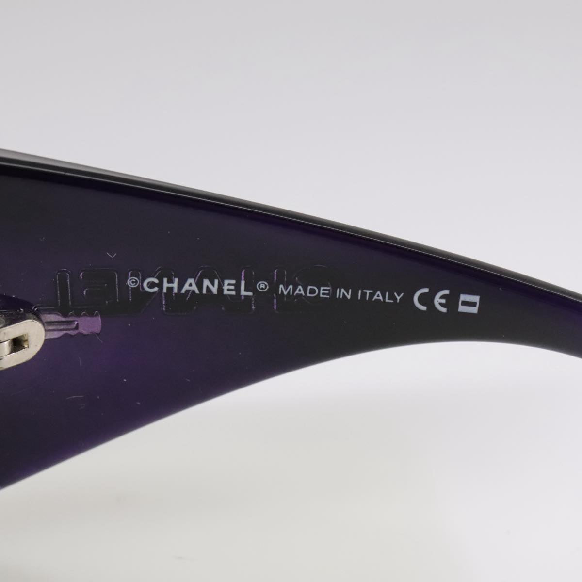 CHANEL Sunglasses plastic Purple CC bs21339