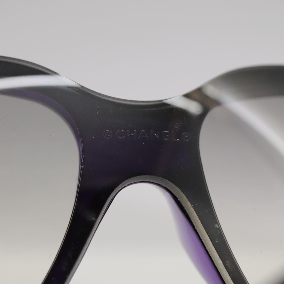 CHANEL Sunglasses plastic Purple CC bs21339