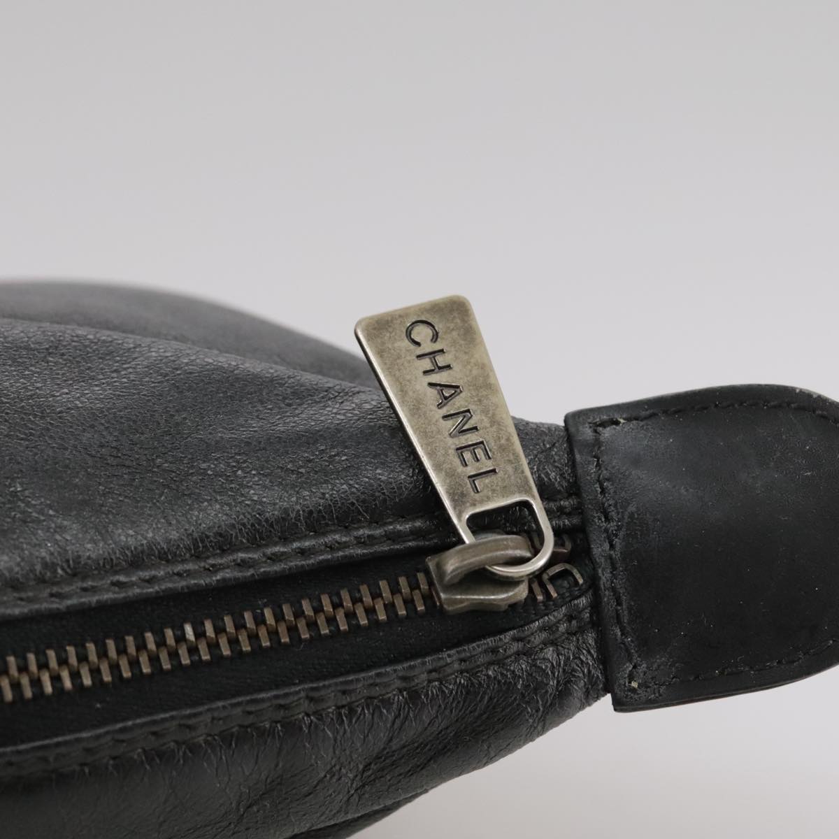 CHANEL Pouch Leather Black CC bs21499