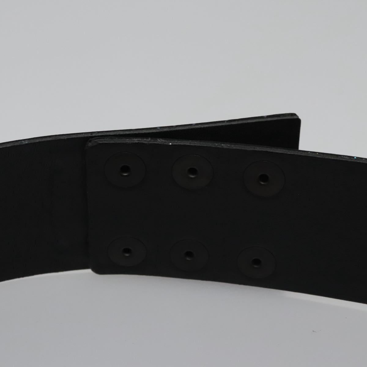 CHANEL Belt Leather 29.9"" Black CC bs21650