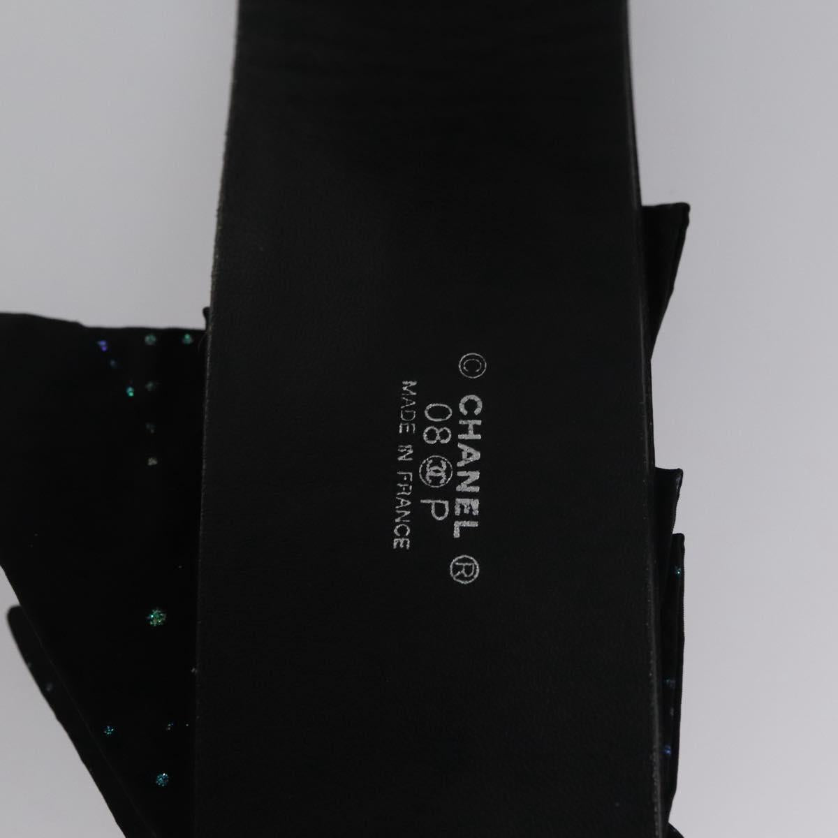 CHANEL Belt Leather 29.9"" Black CC bs21650