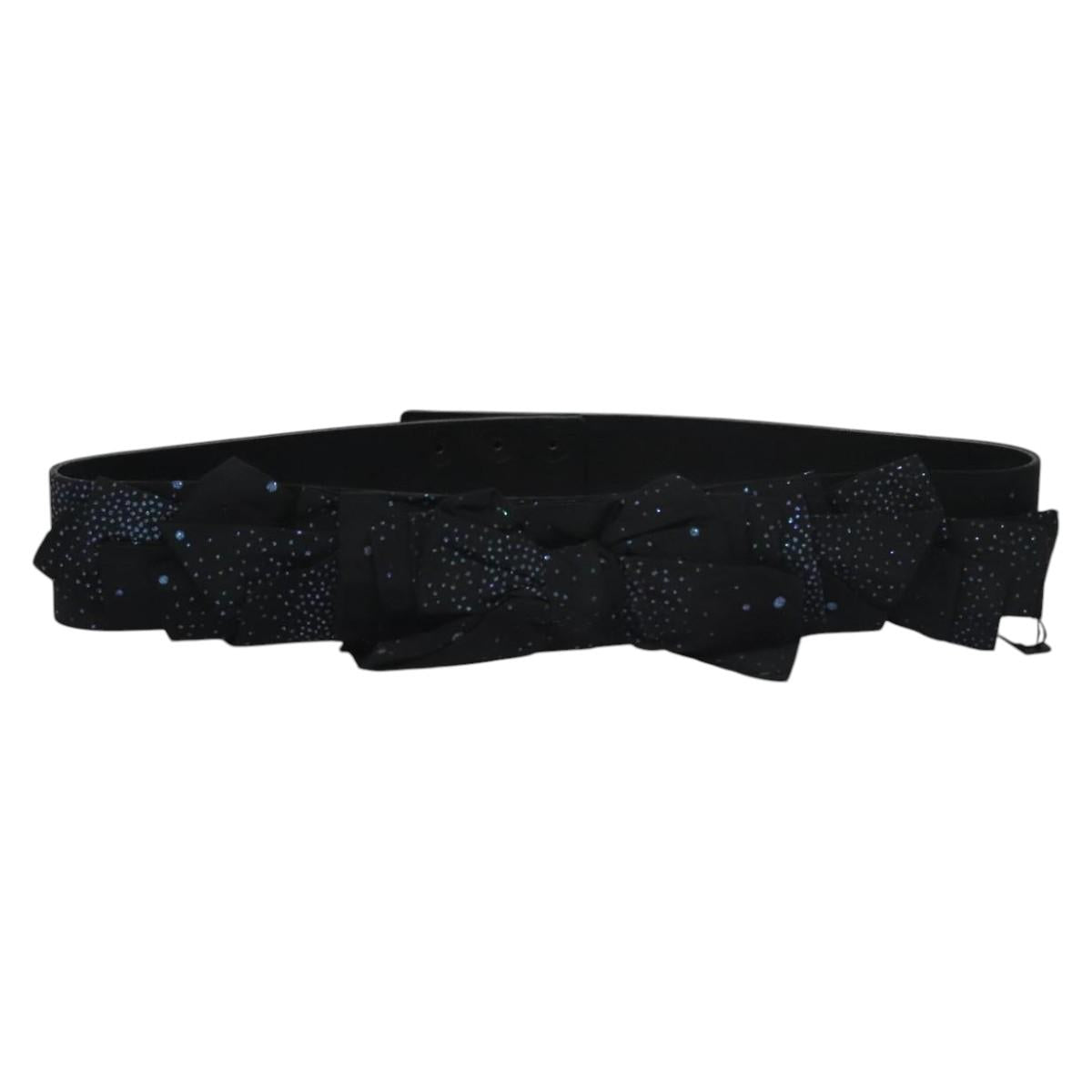 CHANEL Belt Leather 29.9"" Black CC bs21650