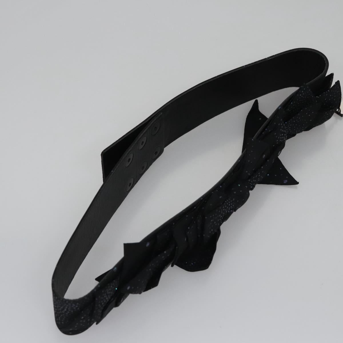 CHANEL Belt Leather 29.9"" Black CC bs21650