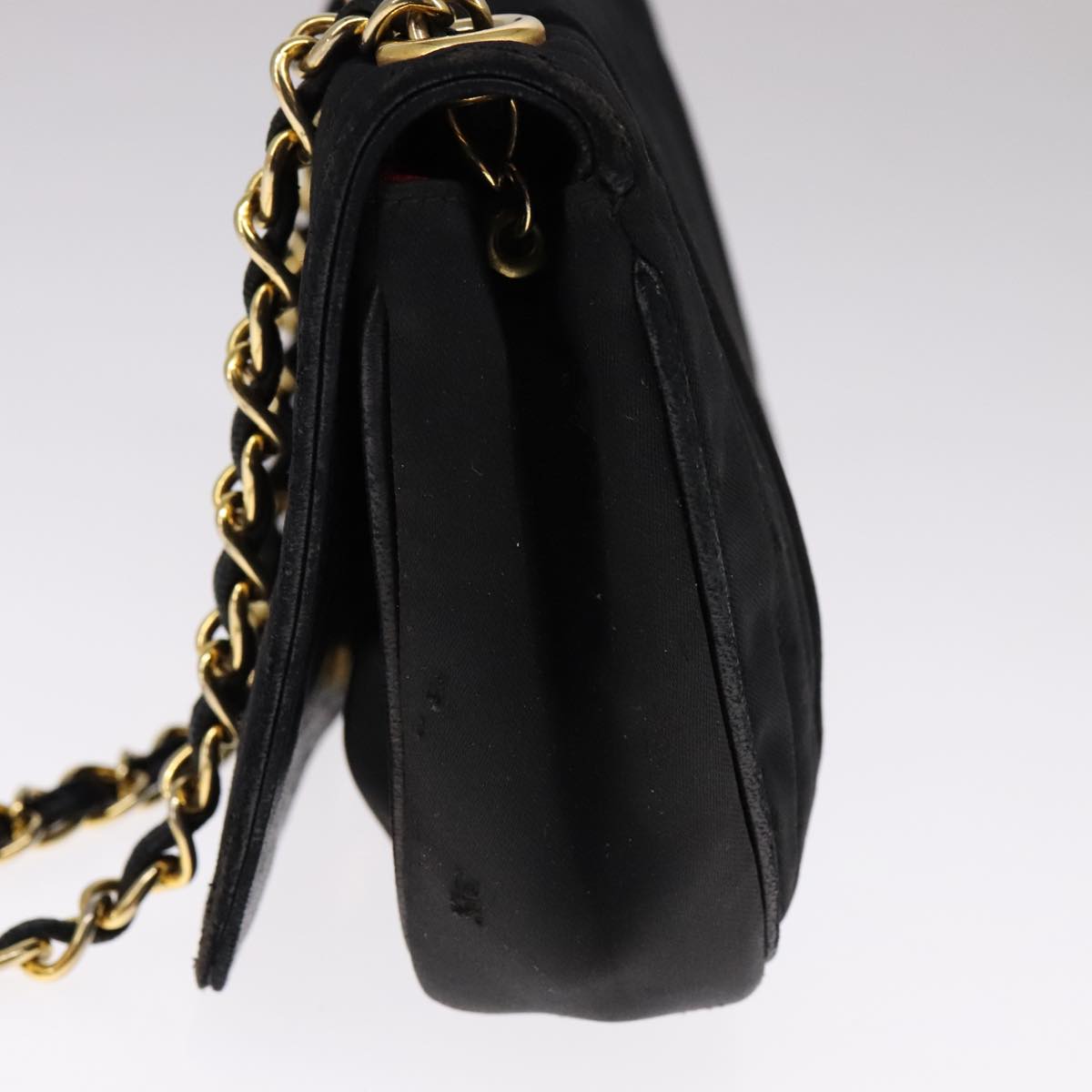CHANEL COCO Mark Chain Shoulder Bag Nylon Black Gold CC bs21662