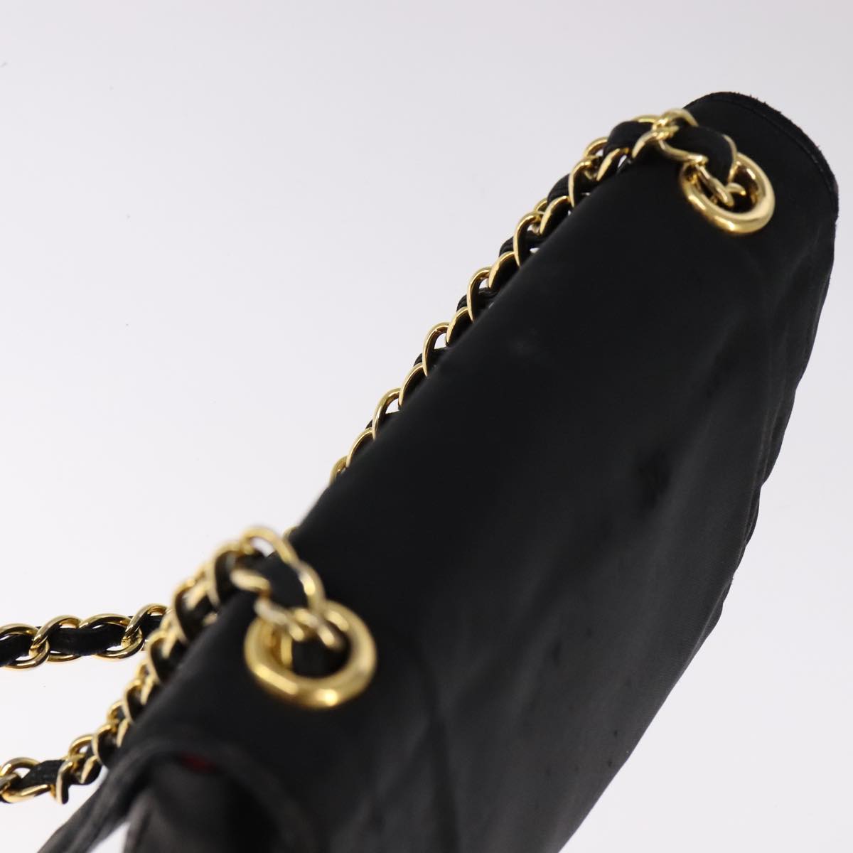 CHANEL COCO Mark Chain Shoulder Bag Nylon Black Gold CC bs21662