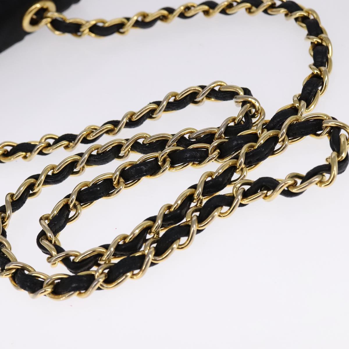 CHANEL COCO Mark Chain Shoulder Bag Nylon Black Gold CC bs21662