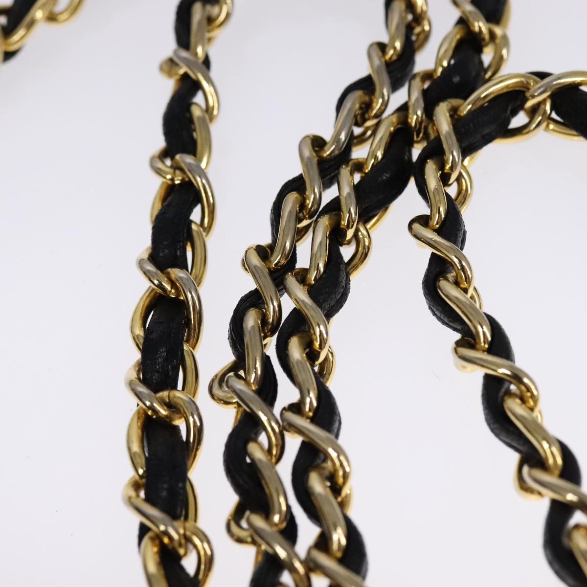 CHANEL COCO Mark Chain Shoulder Bag Nylon Black Gold CC bs21662