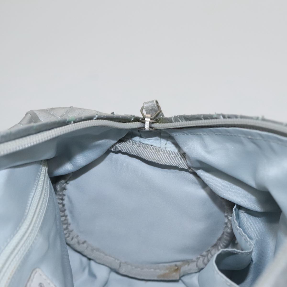 CHANEL Sports Hand Bag Coated Canvas Silver CC bs21669