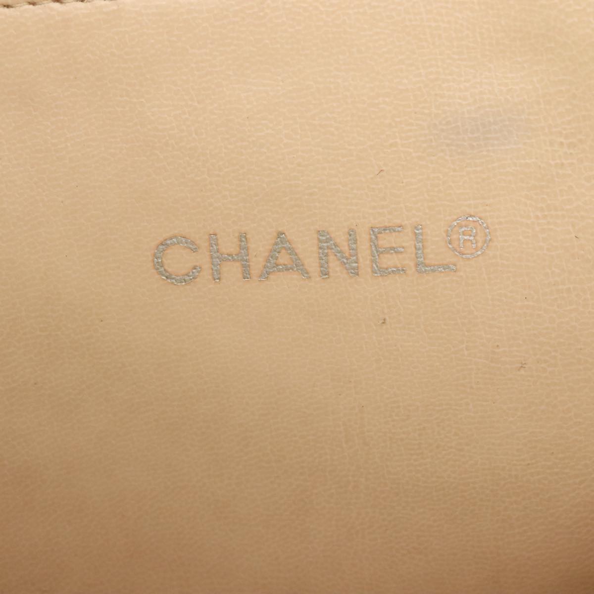 CHANEL Matelasse Chain Tote Bag Lamb Skin Beige Gold CC bs21670