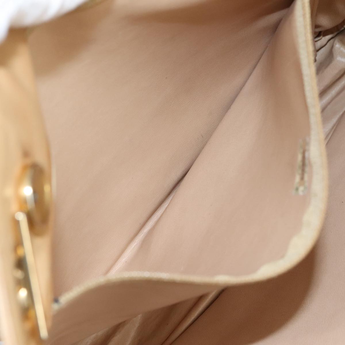 CHANEL Matelasse Chain Tote Bag Lamb Skin Beige Gold CC bs21670