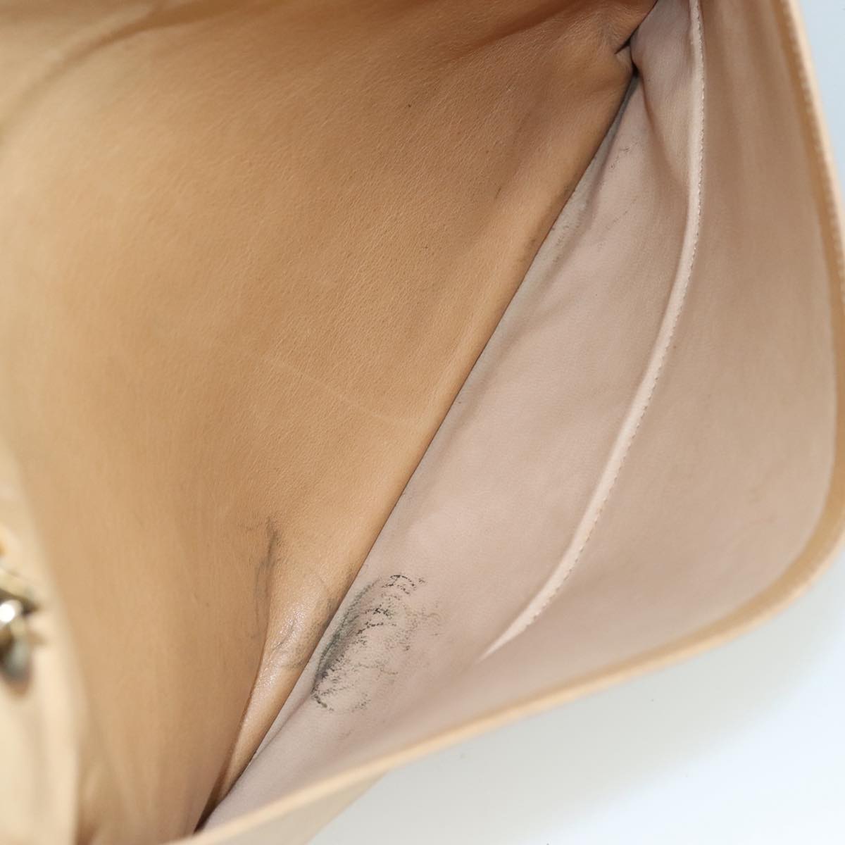 CHANEL Matelasse Chain Tote Bag Lamb Skin Beige Gold CC bs21670