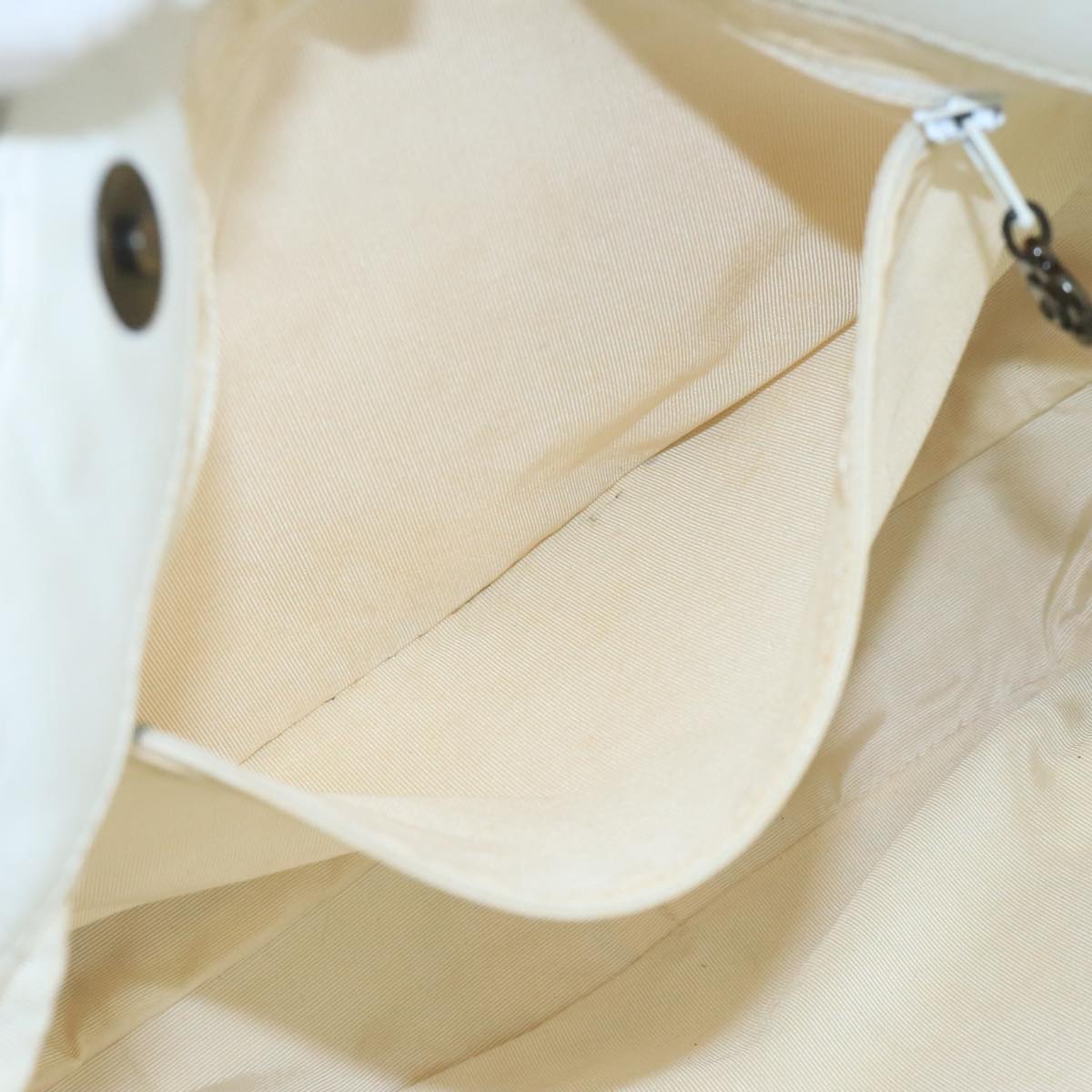 CHANEL Tote Bag Lamb Skin White CC bs21711