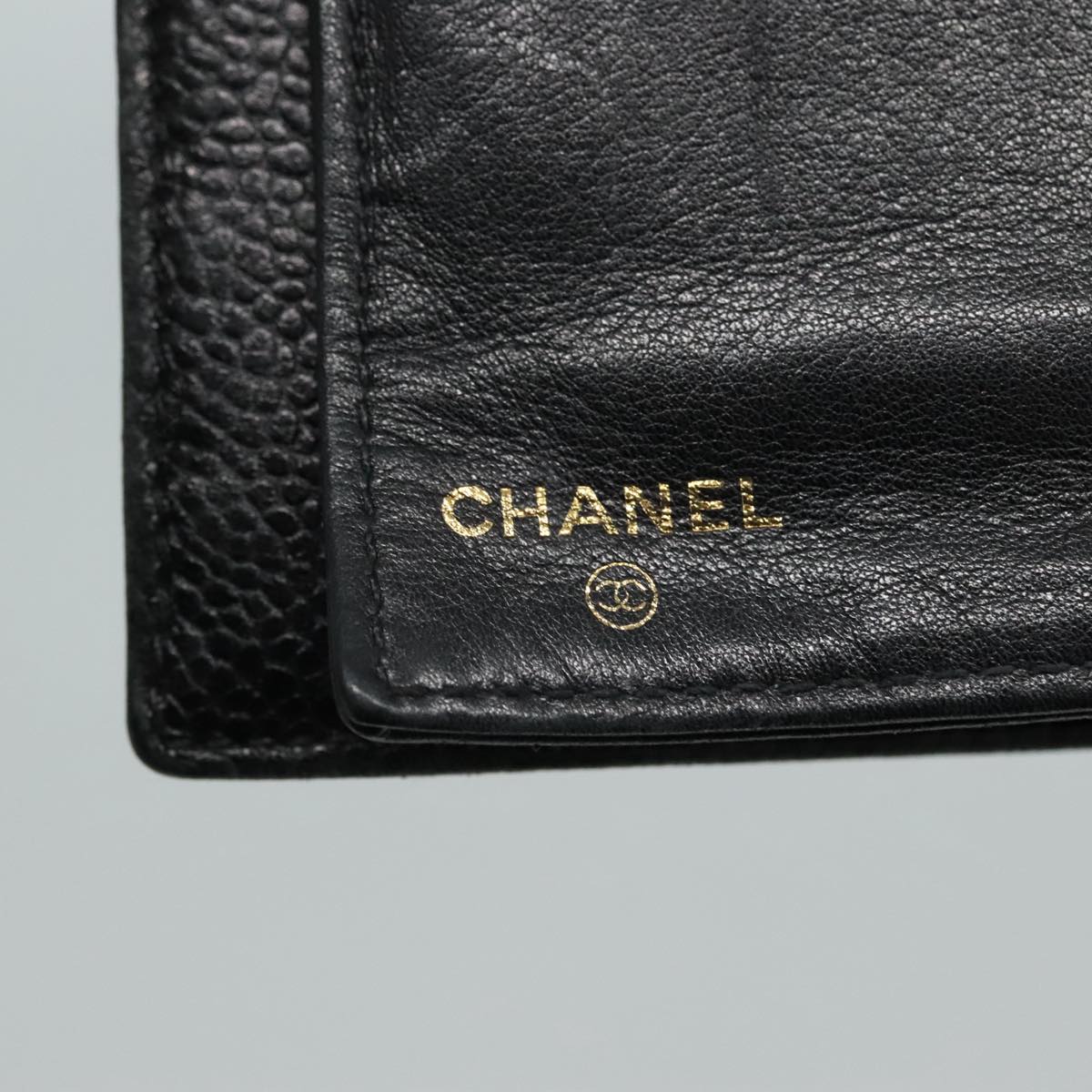 CHANEL Long Wallet Caviar Skin Black CC bs21729