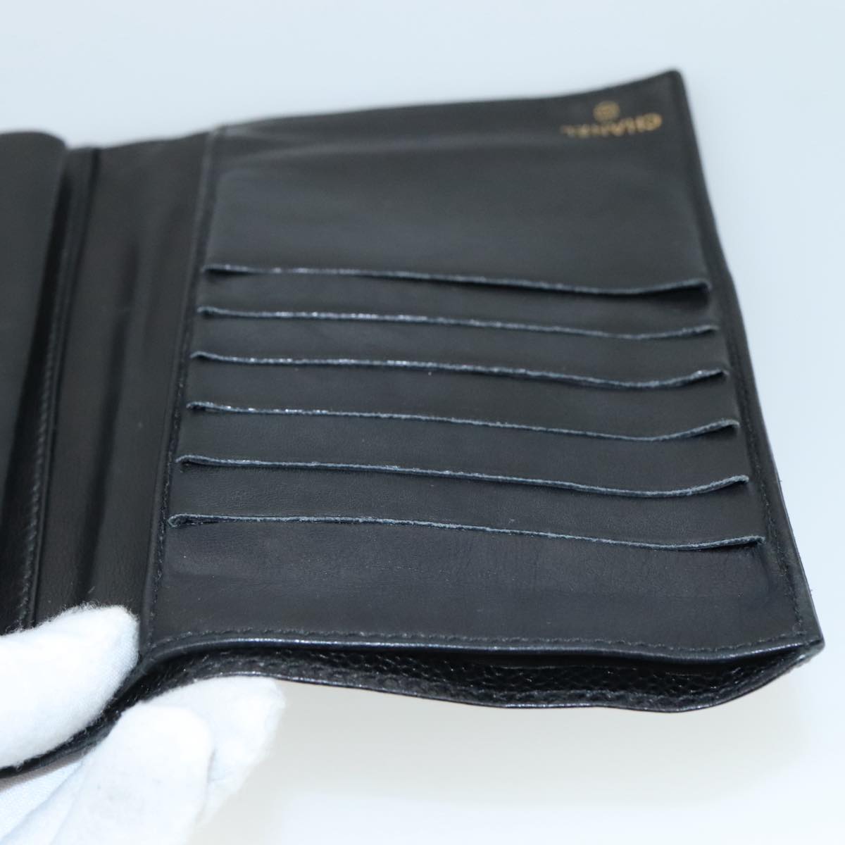 CHANEL Long Wallet Caviar Skin Black CC bs21729