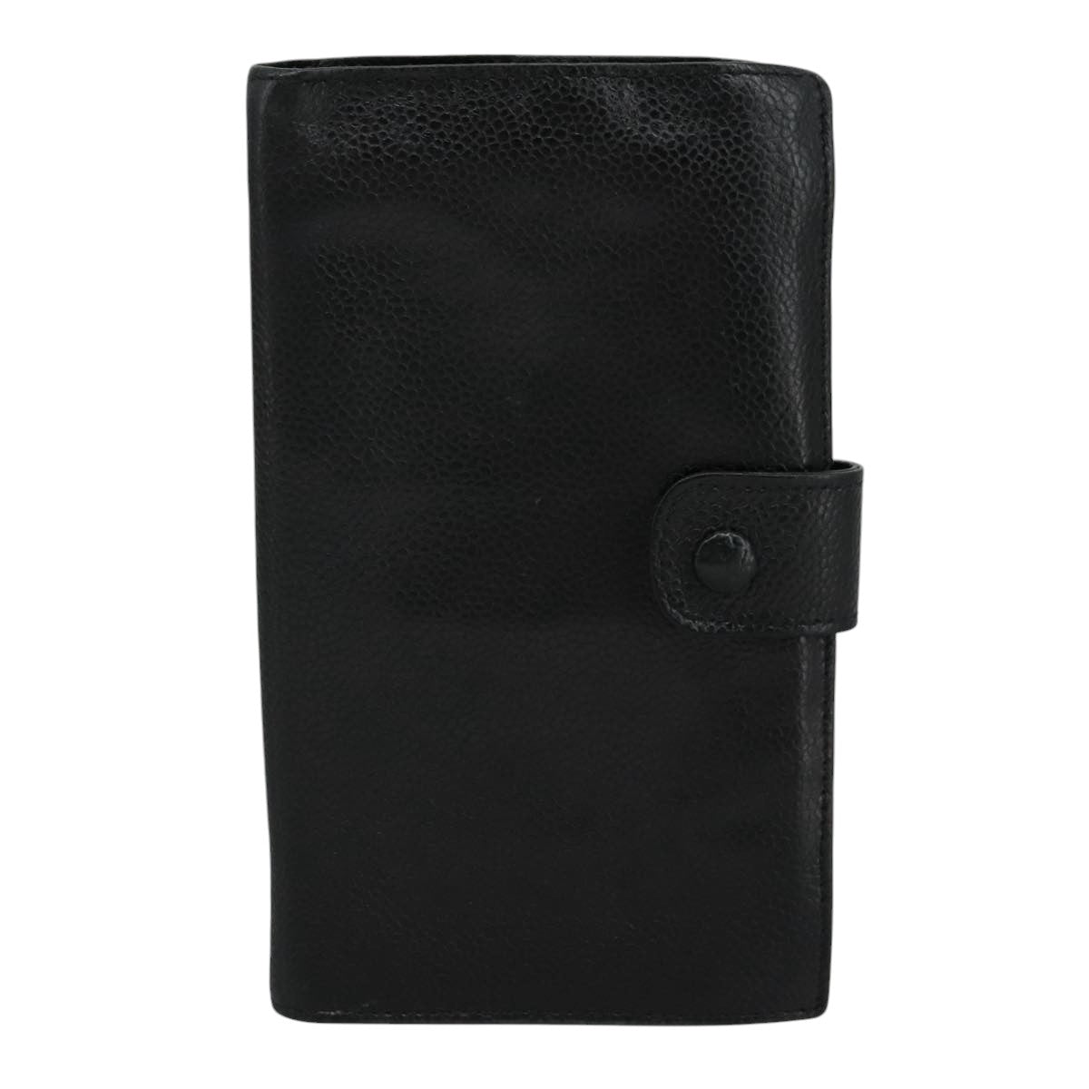 CHANEL Long Wallet Caviar Skin Black CC bs21729