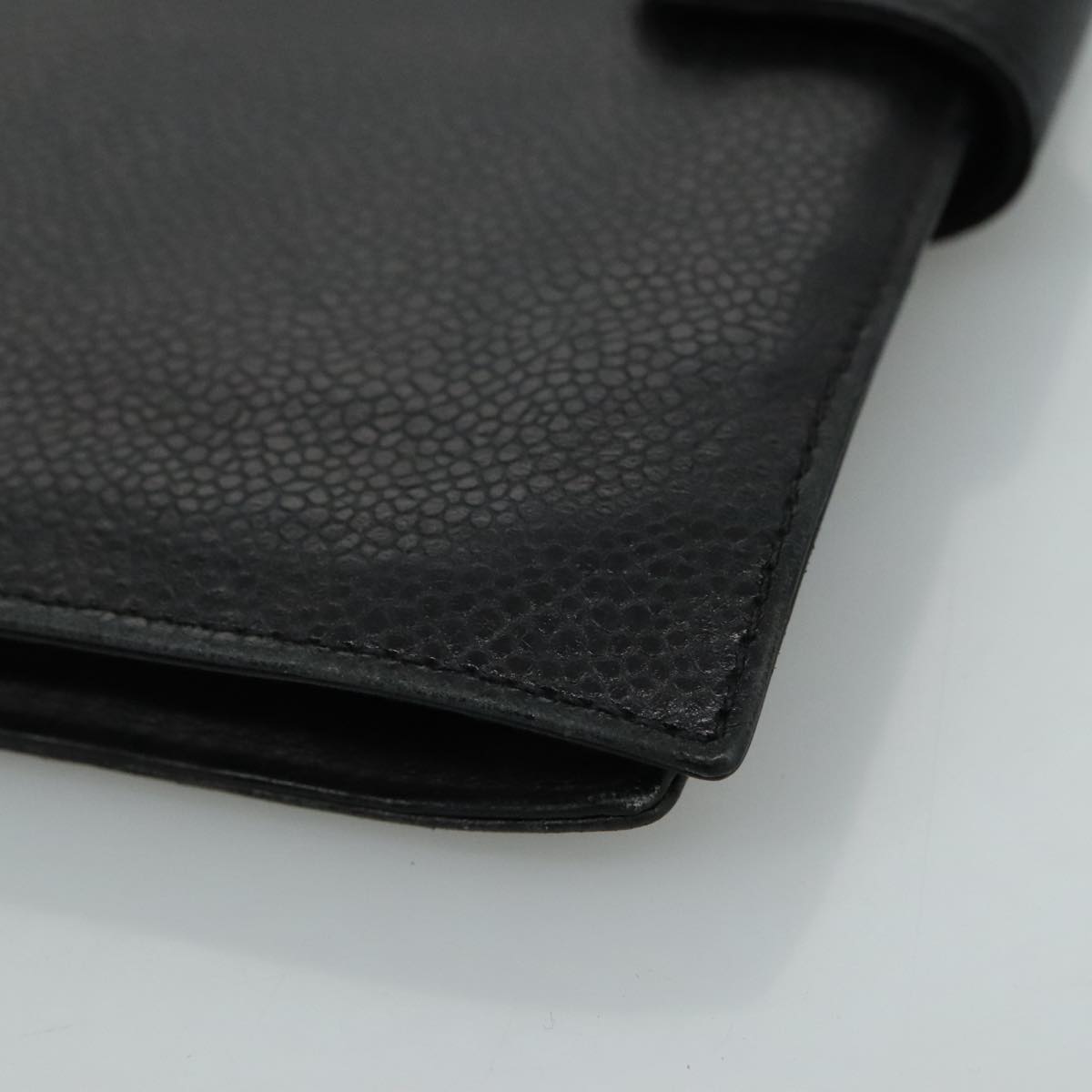 CHANEL Long Wallet Caviar Skin Black CC bs21729