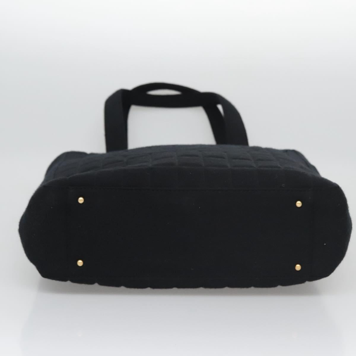 CHANEL Choco Bar Tote Bag Cotton Black CC bs21806