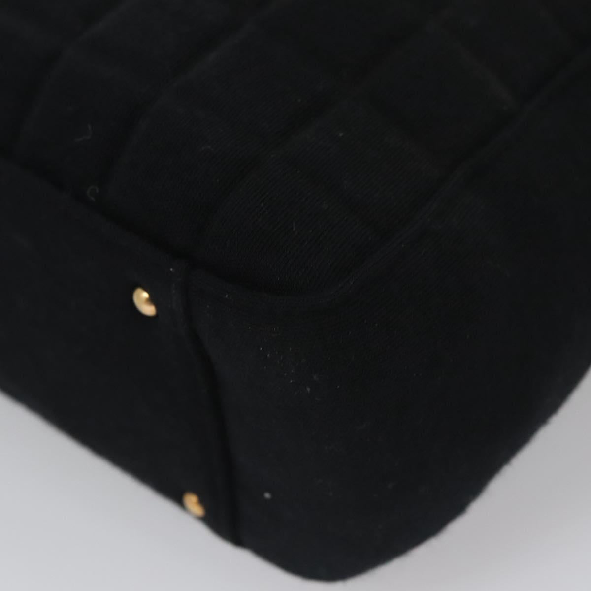CHANEL Choco Bar Tote Bag Cotton Black CC bs21806
