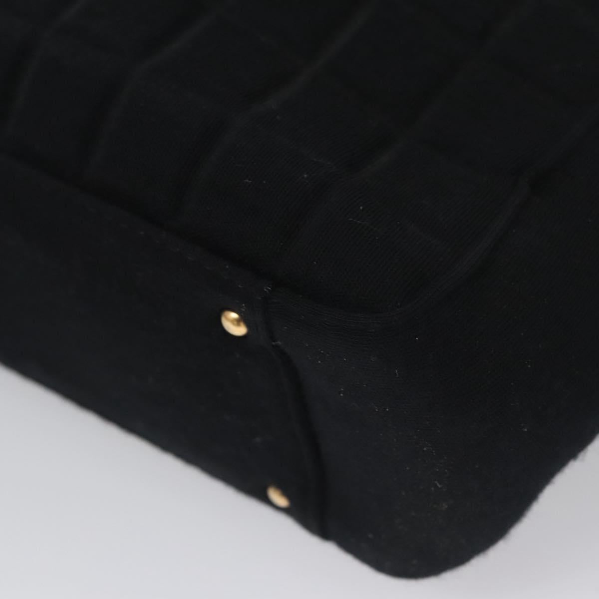 CHANEL Choco Bar Tote Bag Cotton Black CC bs21806