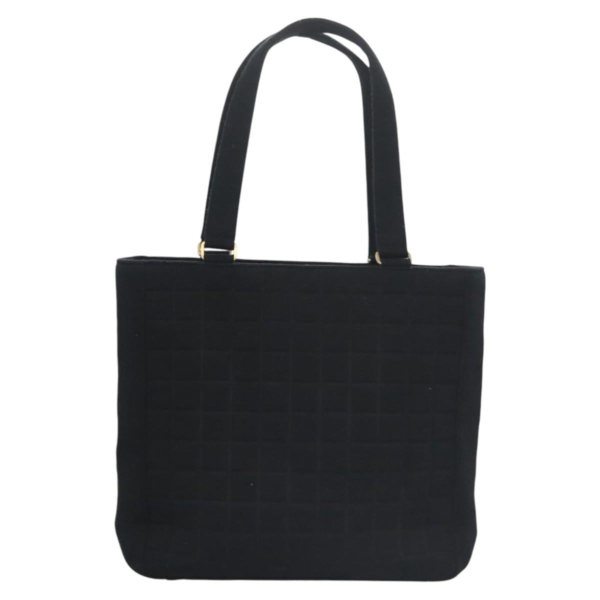 CHANEL Choco Bar Tote Bag Cotton Black CC bs21806