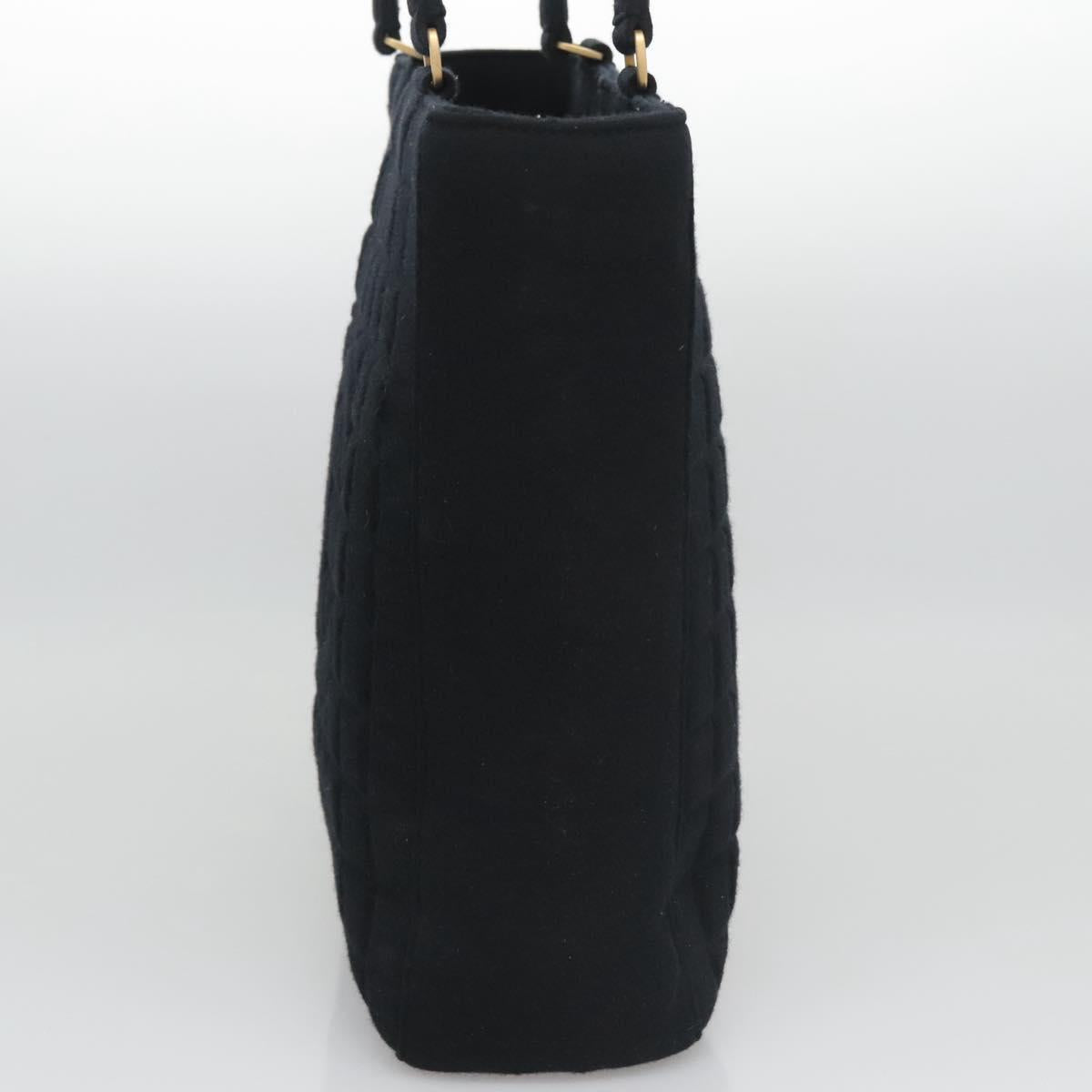 CHANEL Choco Bar Tote Bag Cotton Black CC bs21806